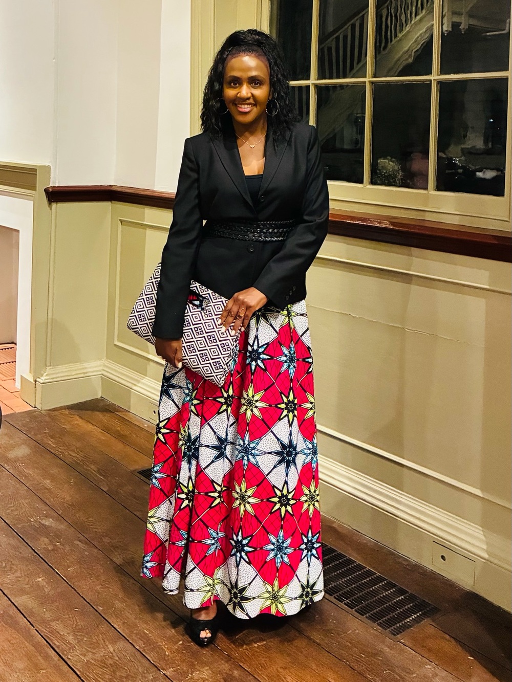 NKEOMA African Print Maxi Skirt